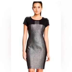 Anthropologie Yoana Baraschi Women’s Black Metallic Cocktail Dress Size‎ 6